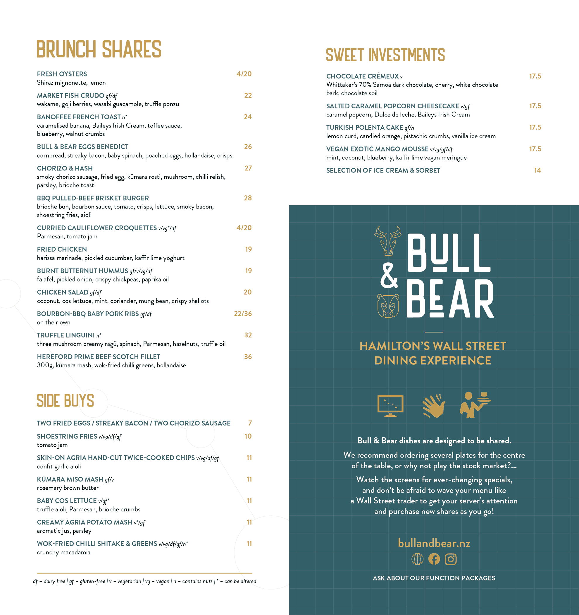 Brunch, Bull & Bear, Hamilton CBD